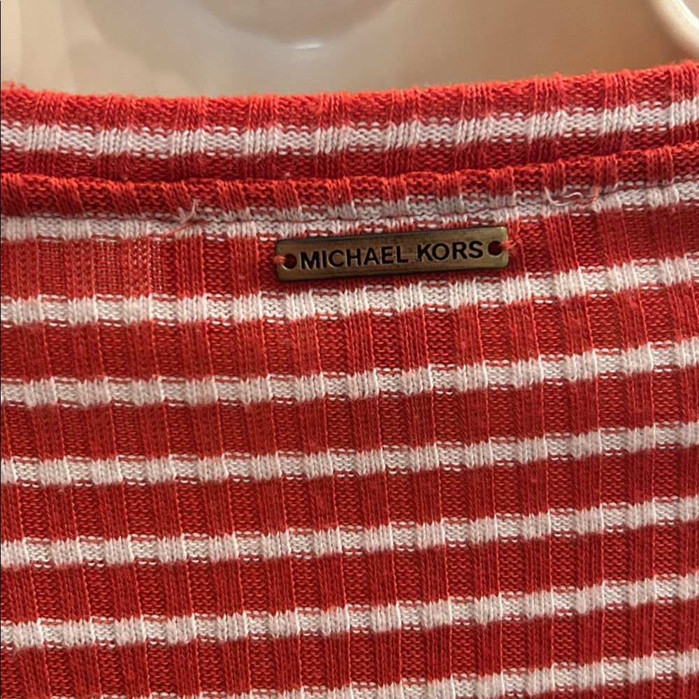 Michael Kors Striped Lace-Up Long Sleeve Top - Picture 3 of 5